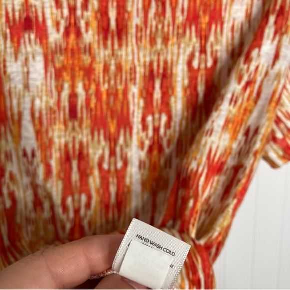 J Jill Love Linen Shirt Medium Multicolor Boat Neck Summer Breathable - Picture 4 of 5